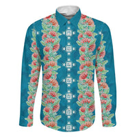 Hawaii Ohia Lehua Family Matching Summer Maxi Dress and Hawaiian Shirt Tropical Vibes Teal
