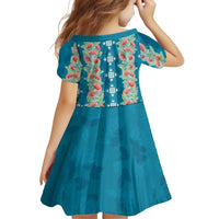 Hawaii Ohia Lehua Family Matching Tank Maxi Dress and Hawaiian Shirt Tropical Vibes Teal