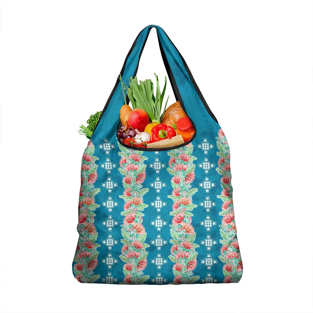 Hawaii Ohia Lehua Grocery Bag Tropical Vibes Teal