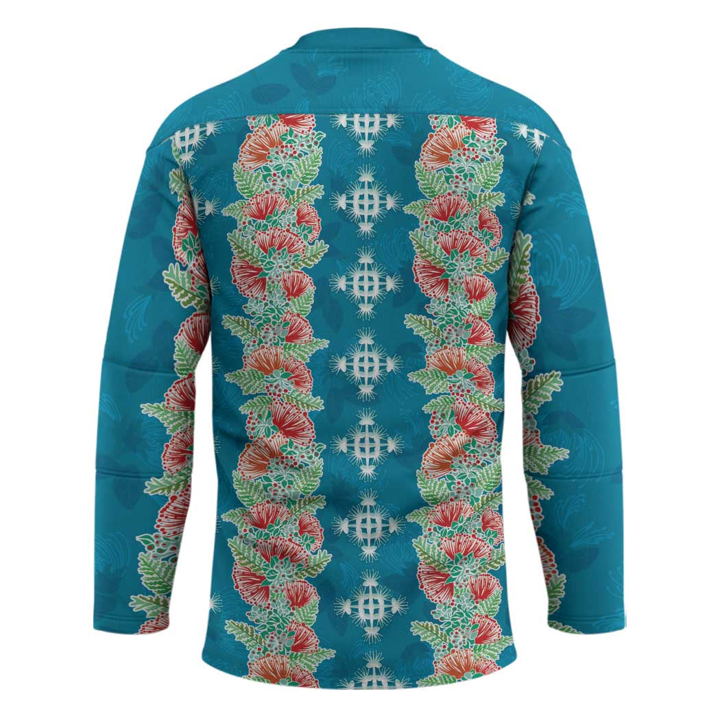 Hawaii Ohia Lehua Hockey Jersey Tropical Vibes Teal