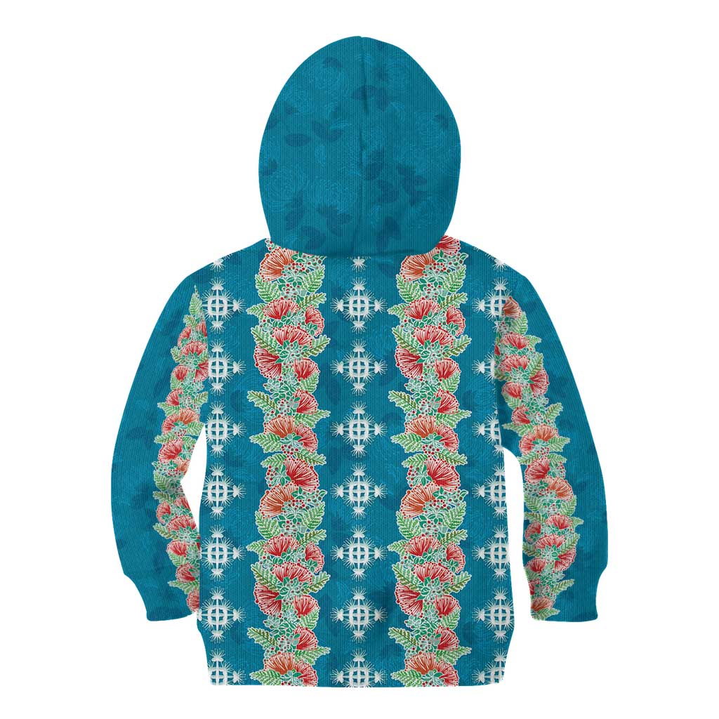 Hawaii Ohia Lehua Kid Hoodie Tropical Vibes Teal LT05 - Polynesian Pride