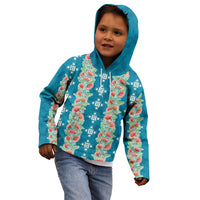 Hawaii Ohia Lehua Kid Hoodie Tropical Vibes Teal LT05 - Polynesian Pride