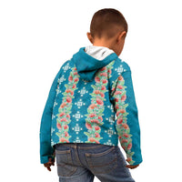 Hawaii Ohia Lehua Kid Hoodie Tropical Vibes Teal LT05 - Polynesian Pride