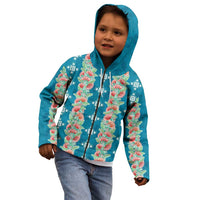 Hawaii Ohia Lehua Kid Hoodie Tropical Vibes Teal LT05 - Polynesian Pride