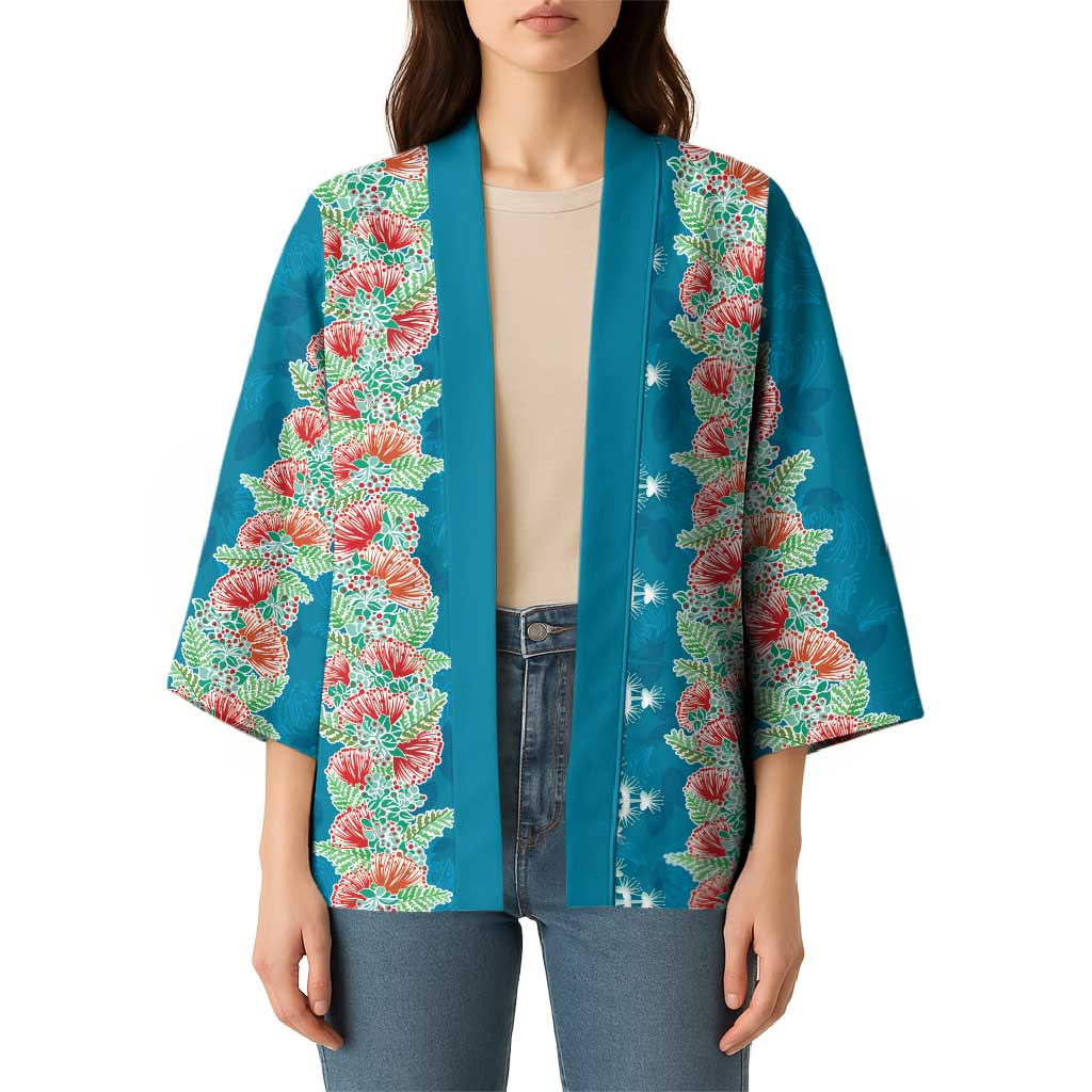 Hawaii Ohia Lehua Kimono Tropical Vibes Teal
