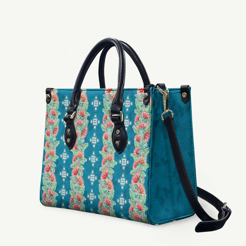 Hawaii Ohia Lehua Leather Bag Tropical Vibes Teal