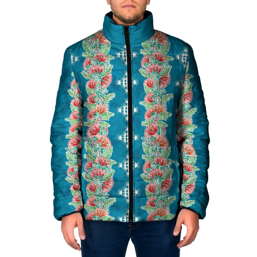 Hawaii Ohia Lehua Padded Jacket Tropical Vibes Teal