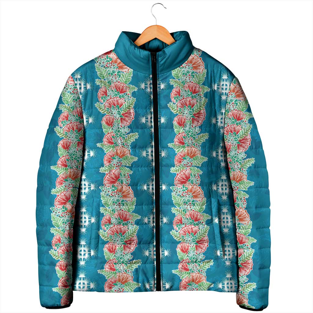 Hawaii Ohia Lehua Padded Jacket Tropical Vibes Teal