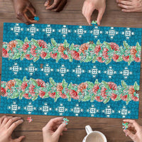 Hawaii Ohia Lehua Puzzle Tropical Vibes Teal