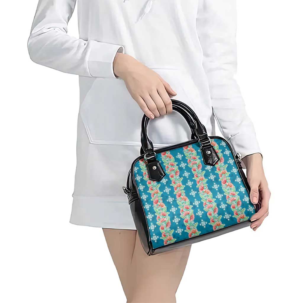 Hawaii Ohia Lehua Shoulder Handbag Tropical Vibes Teal
