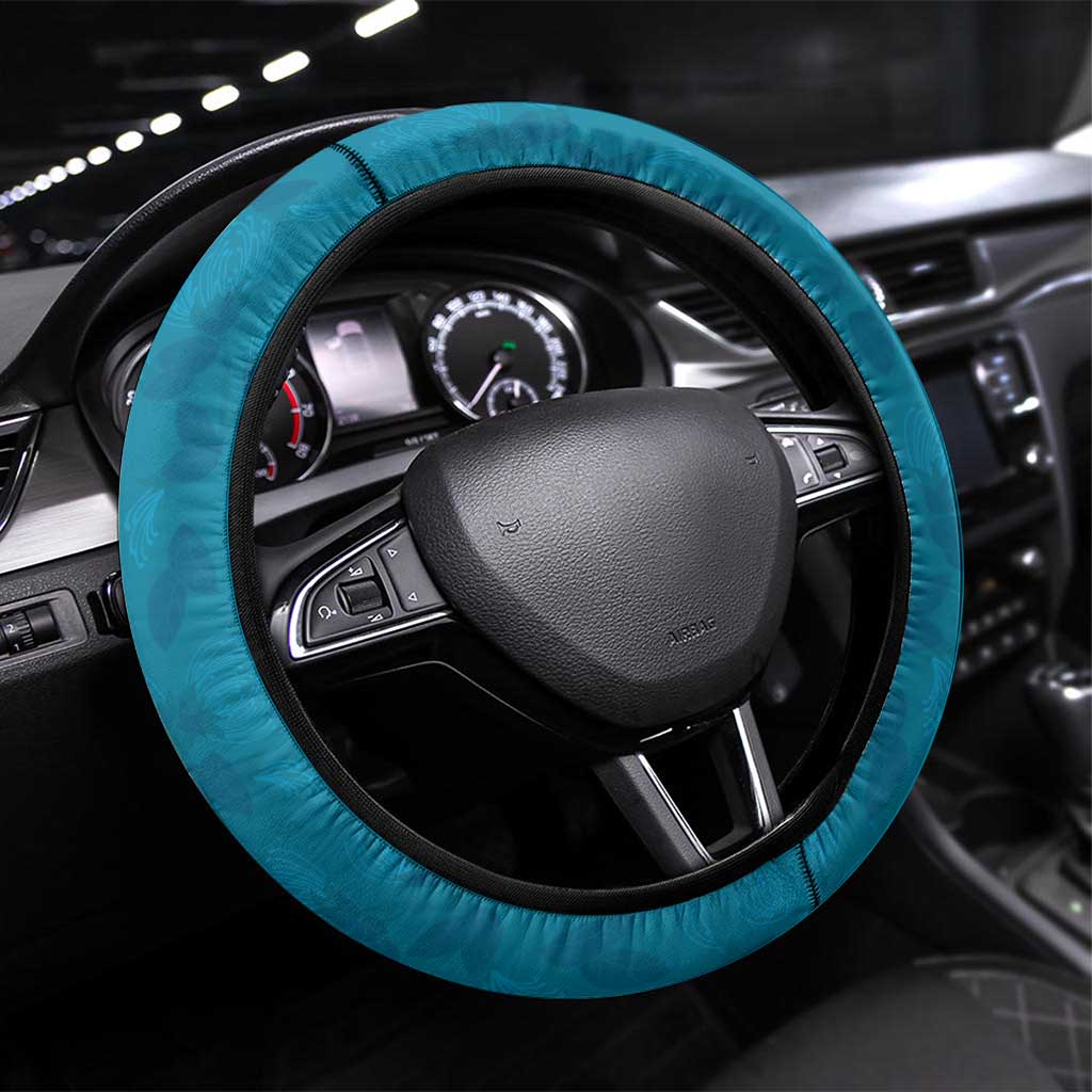Hawaii Ohia Lehua Steering Wheel Cover Tropical Vibes Teal