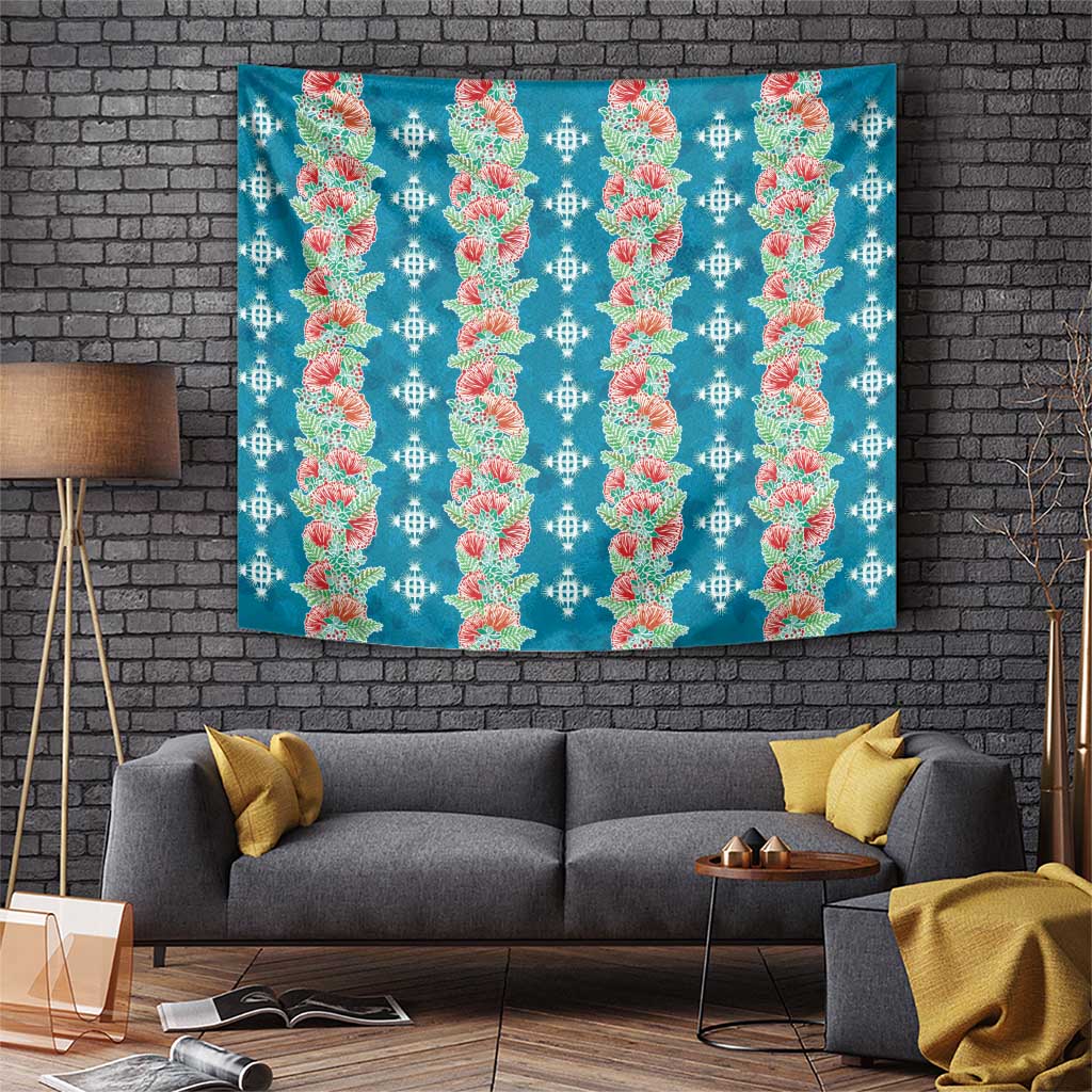 Hawaii Ohia Lehua Tapestry Tropical Vibes Teal