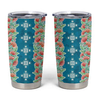 Hawaii Ohia Lehua Tumbler Cup Tropical Vibes Teal