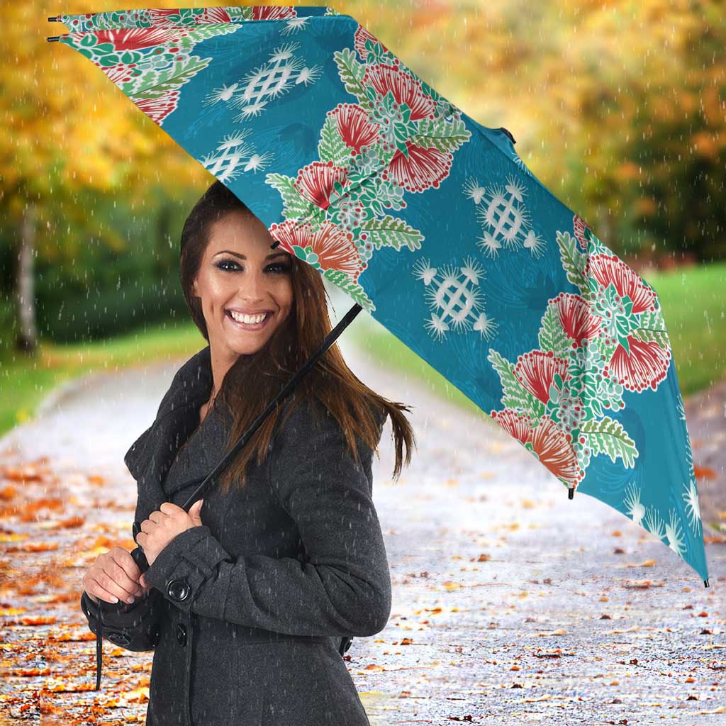 Hawaii Ohia Lehua Umbrella Tropical Vibes Teal