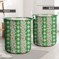 Hawaii Ohia Lehua Laundry Basket Tropical Vibes Green