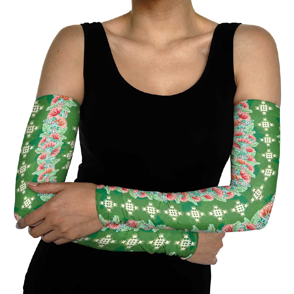 Hawaii Ohia Lehua Arm Sleeves Tropical Vibes Green