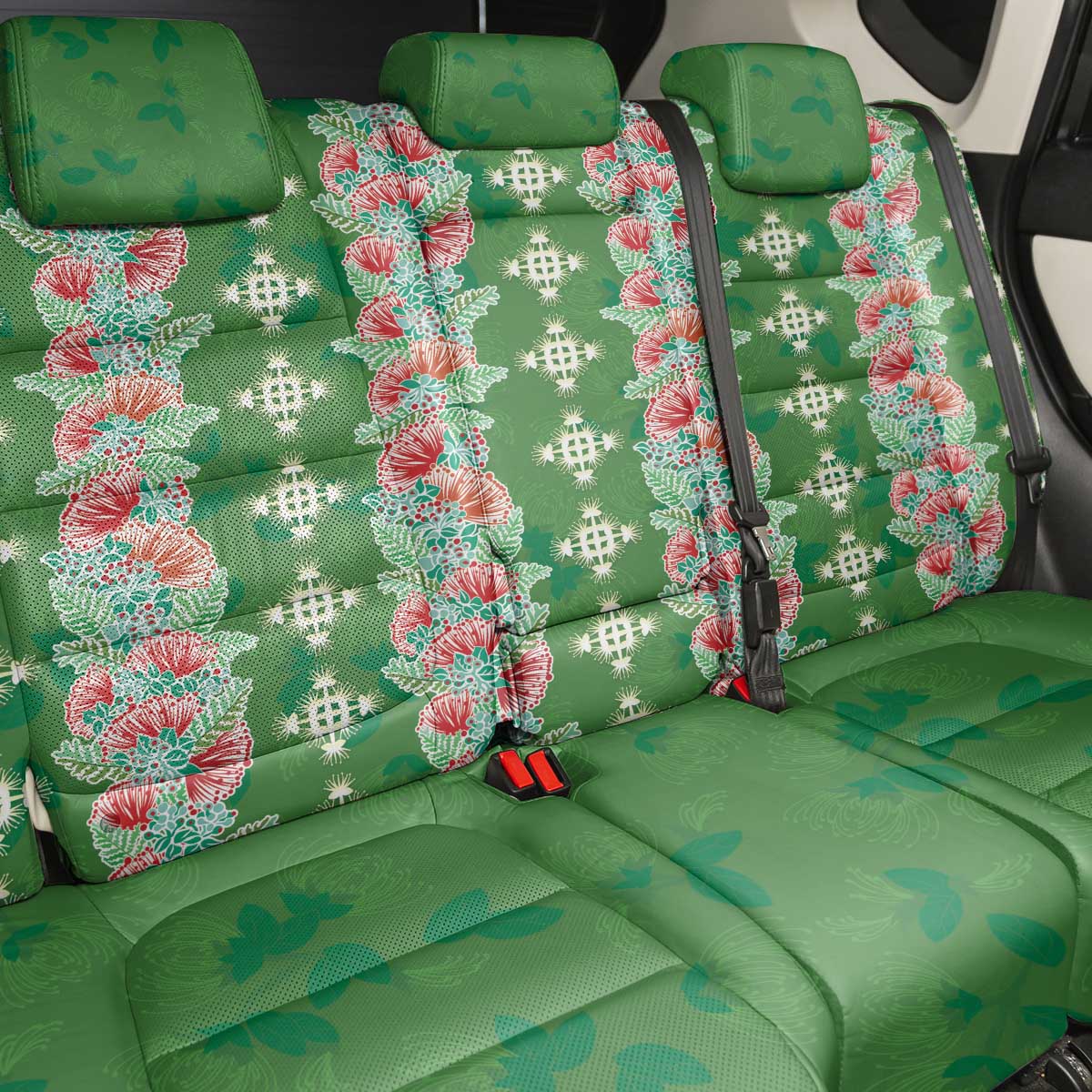 Hawaii Ohia Lehua Back Car Seat Cover Tropical Vibes Green LT05 - Polynesian Pride