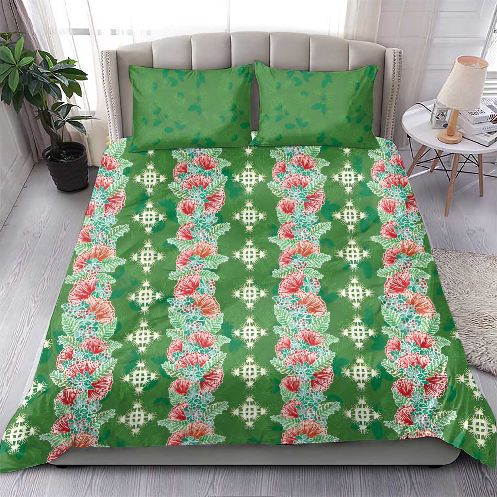 Hawaii Ohia Lehua Bedding Set Tropical Vibes Green