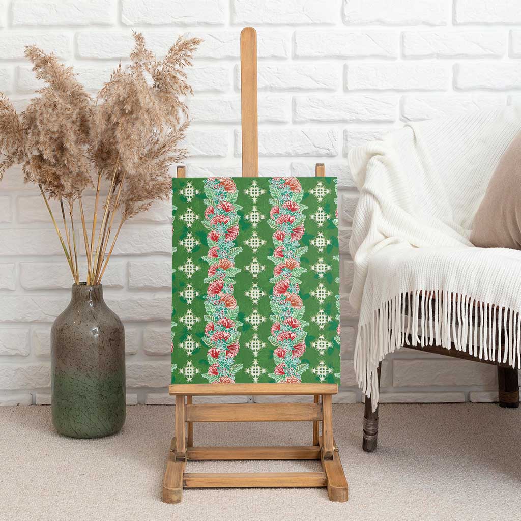 Hawaii Ohia Lehua Canvas Wall Art Tropical Vibes Green