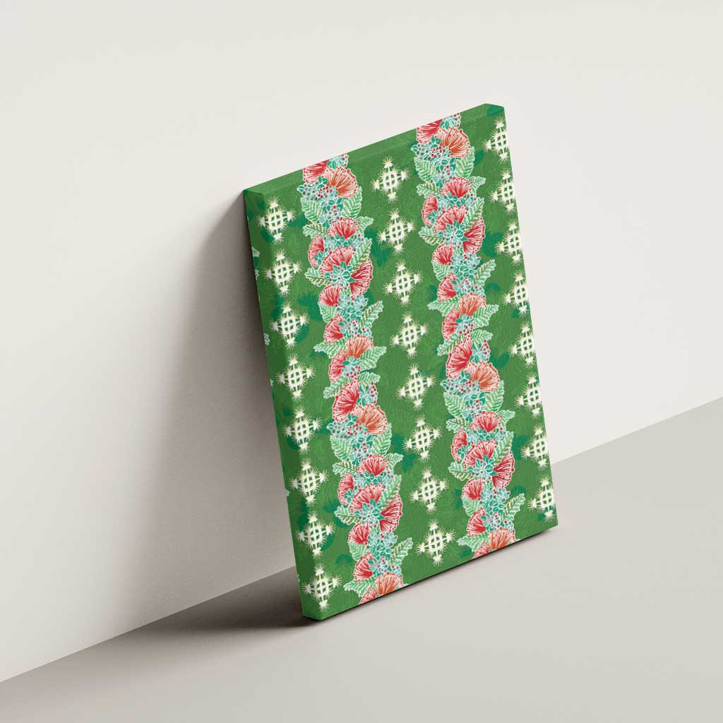 Hawaii Ohia Lehua Canvas Wall Art Tropical Vibes Green