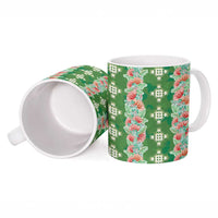 Hawaii Ohia Lehua Ceramic Mug Tropical Vibes Green
