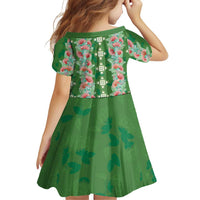 Hawaii Ohia Lehua Family Matching Summer Maxi Dress and Hawaiian Shirt Tropical Vibes Green