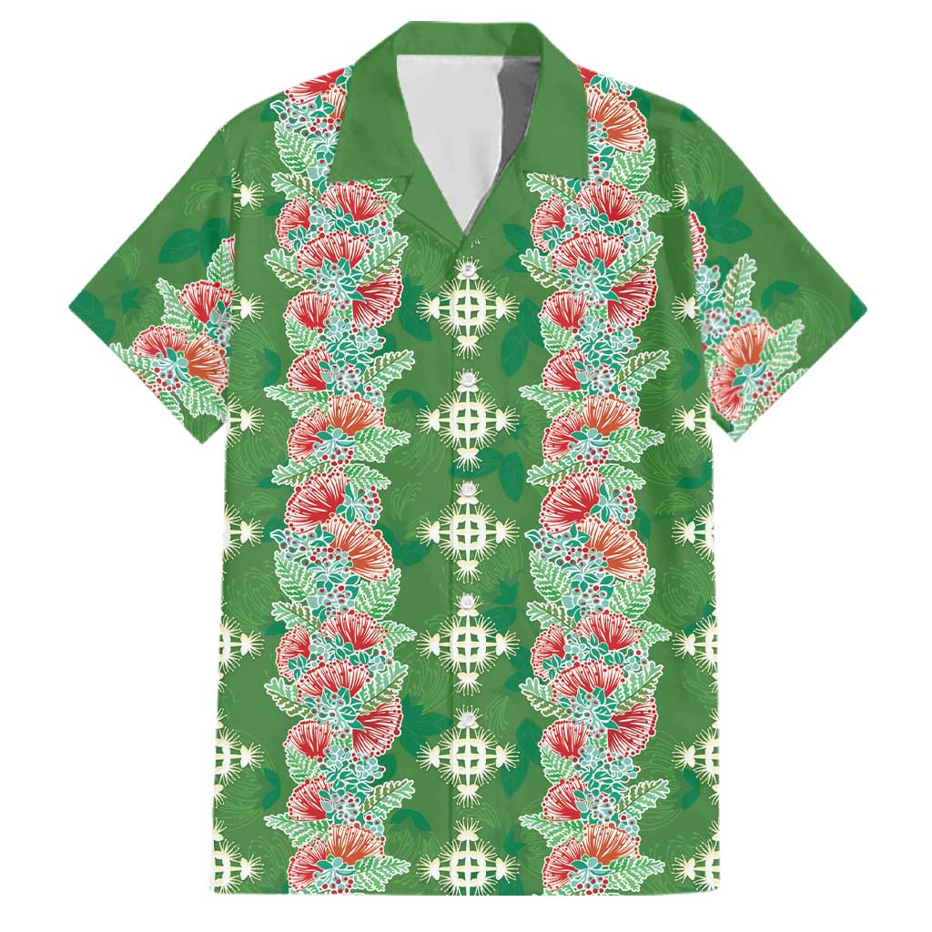 Hawaii Ohia Lehua Family Matching Summer Maxi Dress and Hawaiian Shirt Tropical Vibes Green