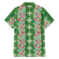 Hawaii Ohia Lehua Family Matching Summer Maxi Dress and Hawaiian Shirt Tropical Vibes Green