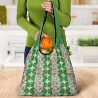 Hawaii Ohia Lehua Grocery Bag Tropical Vibes Green