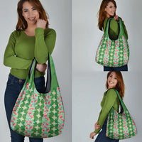 Hawaii Ohia Lehua Grocery Bag Tropical Vibes Green