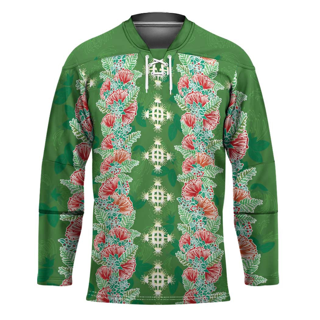 Hawaii Ohia Lehua Hockey Jersey Tropical Vibes Green LT05 Unisex Green - Polynesian Pride