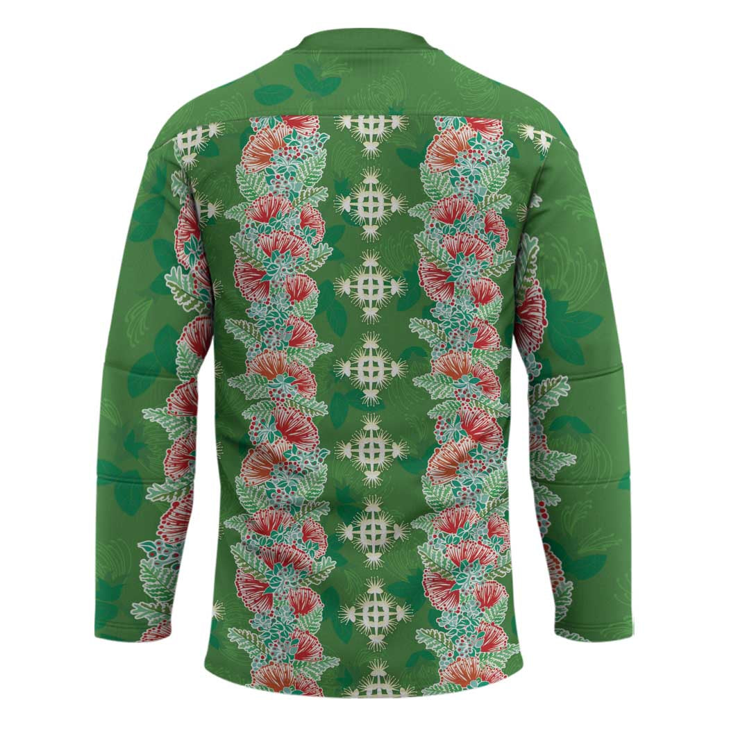 Hawaii Ohia Lehua Hockey Jersey Tropical Vibes Green LT05 - Polynesian Pride