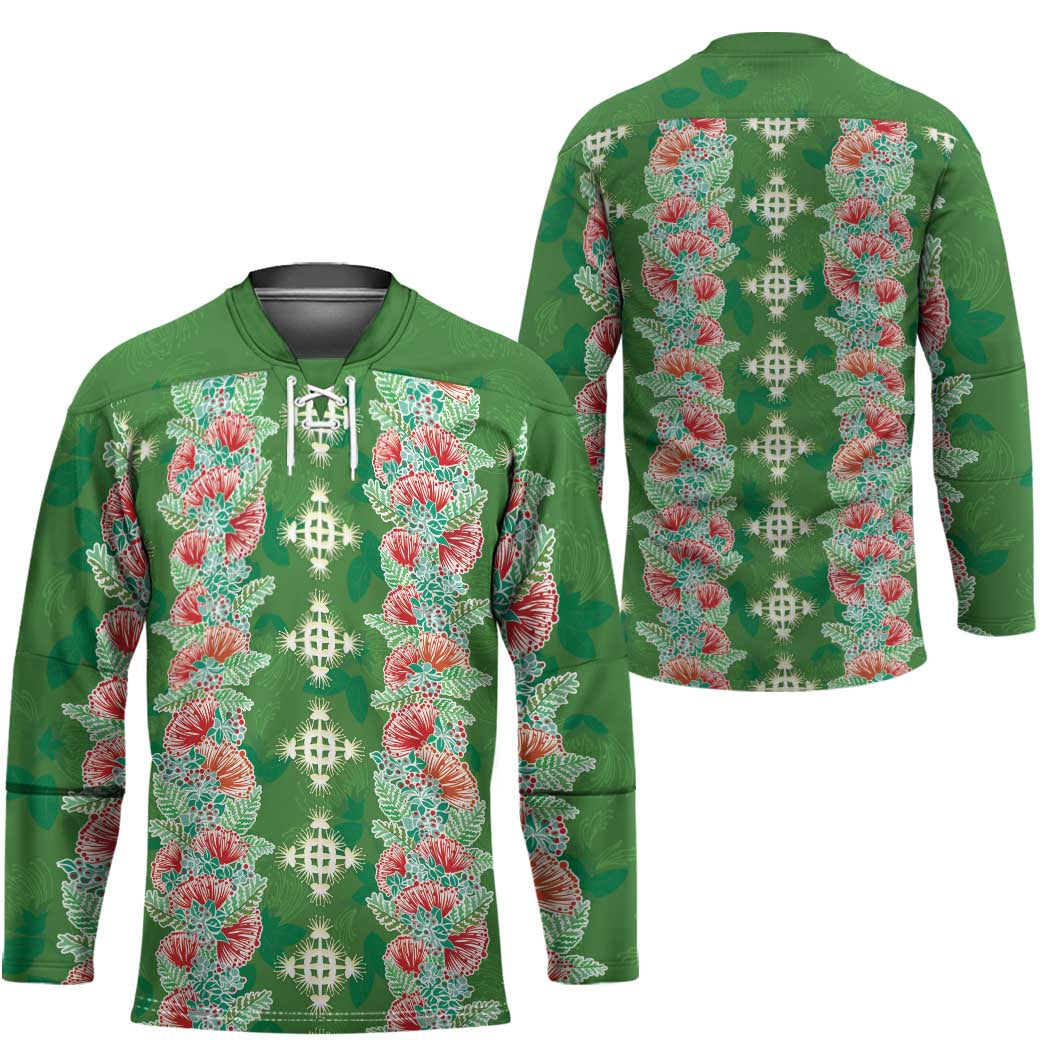 Hawaii Ohia Lehua Hockey Jersey Tropical Vibes Green LT05 - Polynesian Pride