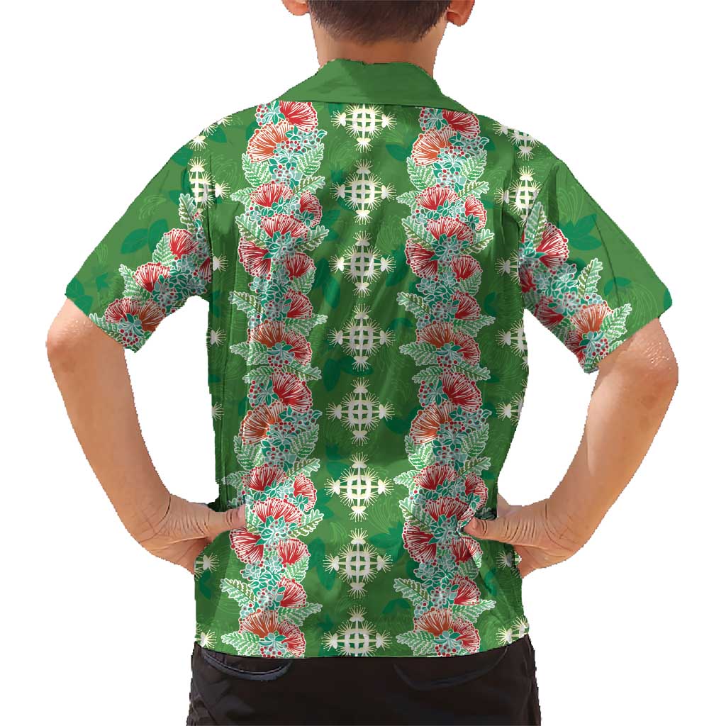 Hawaii Ohia Lehua Kid Hawaiian Shirt Tropical Vibes Green LT05 - Polynesian Pride