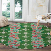 Hawaii Ohia Lehua Round Carpet Tropical Vibes Green