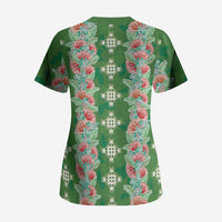 Hawaii Ohia Lehua Scrub Top Tropical Vibes Green