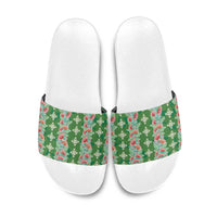 Hawaii Ohia Lehua Slide Sandals Tropical Vibes Green