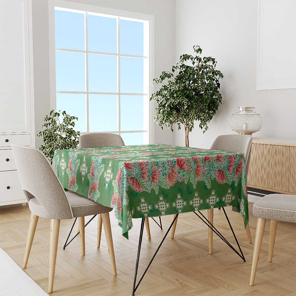 Hawaii Ohia Lehua Tablecloth Tropical Vibes Green