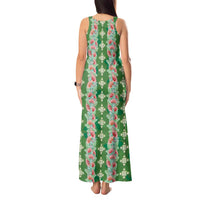 Hawaii Ohia Lehua Tank Maxi Dress Tropical Vibes Green LT05 - Polynesian Pride