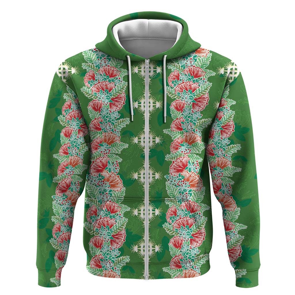 Hawaii Ohia Lehua Zip Hoodie Tropical Vibes Green LT05 Zip Hoodie Green - Polynesian Pride