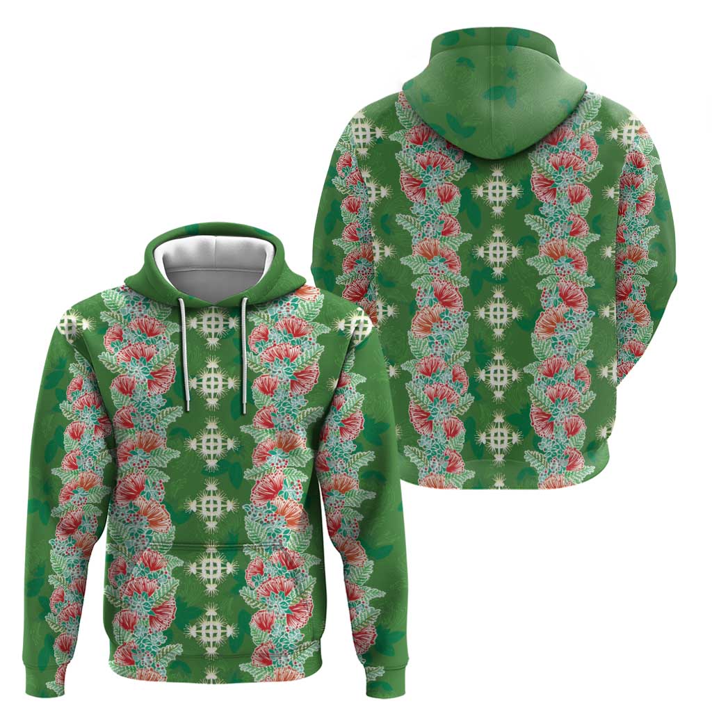 Hawaii Ohia Lehua Zip Hoodie Tropical Vibes Green LT05 - Polynesian Pride