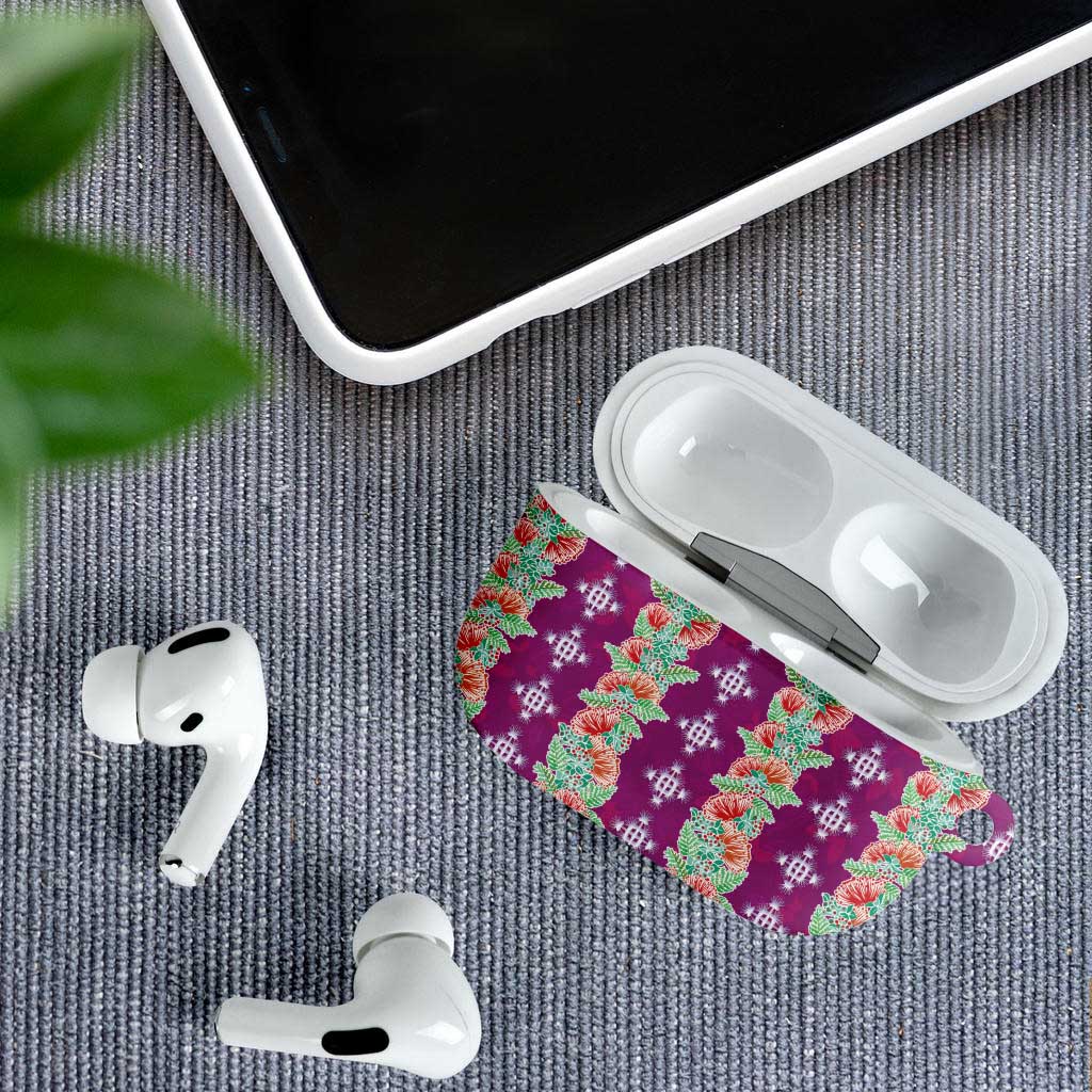 Hawaii Ohia Lehua AirPods Case Tropical Vibes Fuchsia