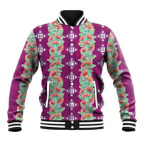 Hawaii Ohia Lehua Baseball Jacket Tropical Vibes Fuchsia