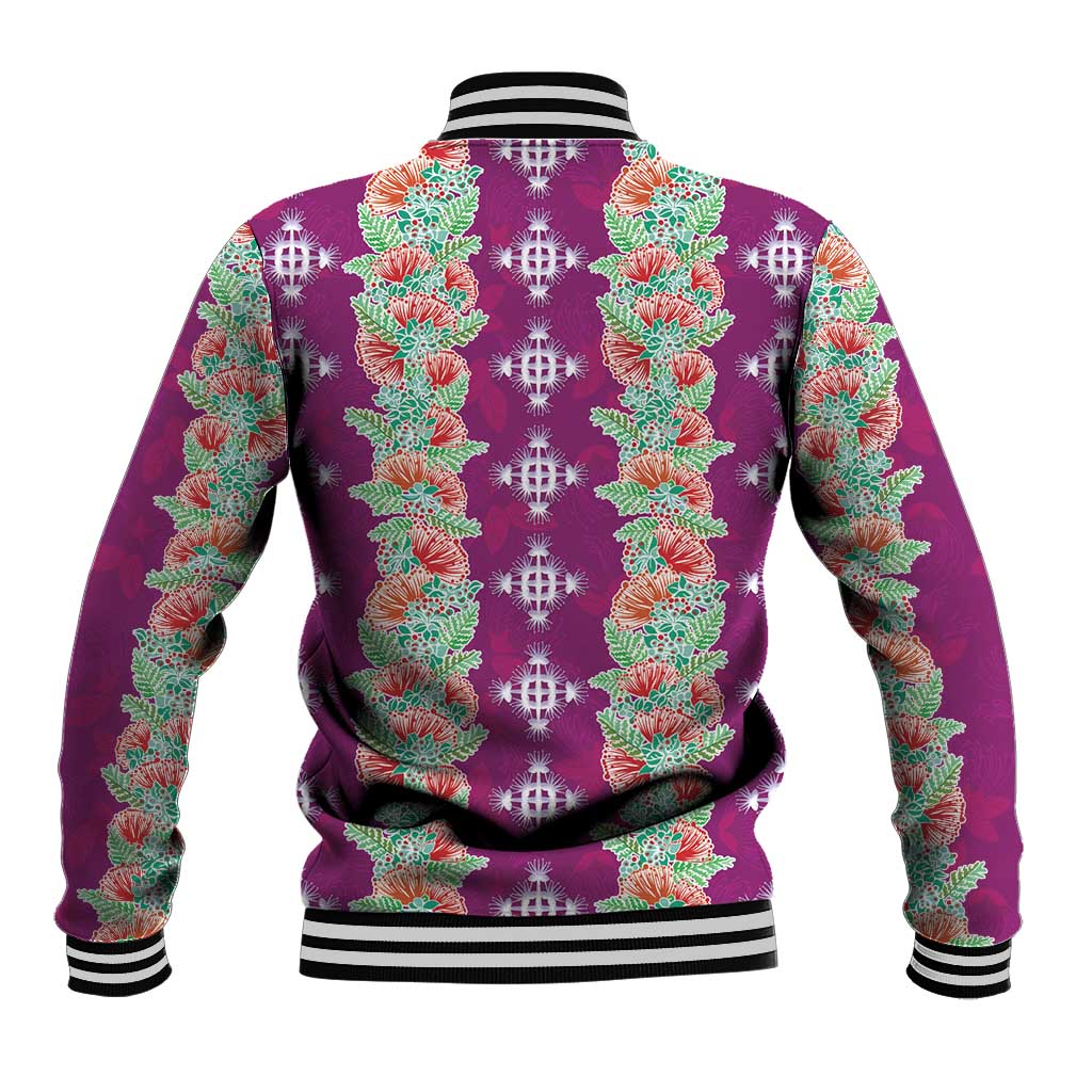 Hawaii Ohia Lehua Baseball Jacket Tropical Vibes Fuchsia