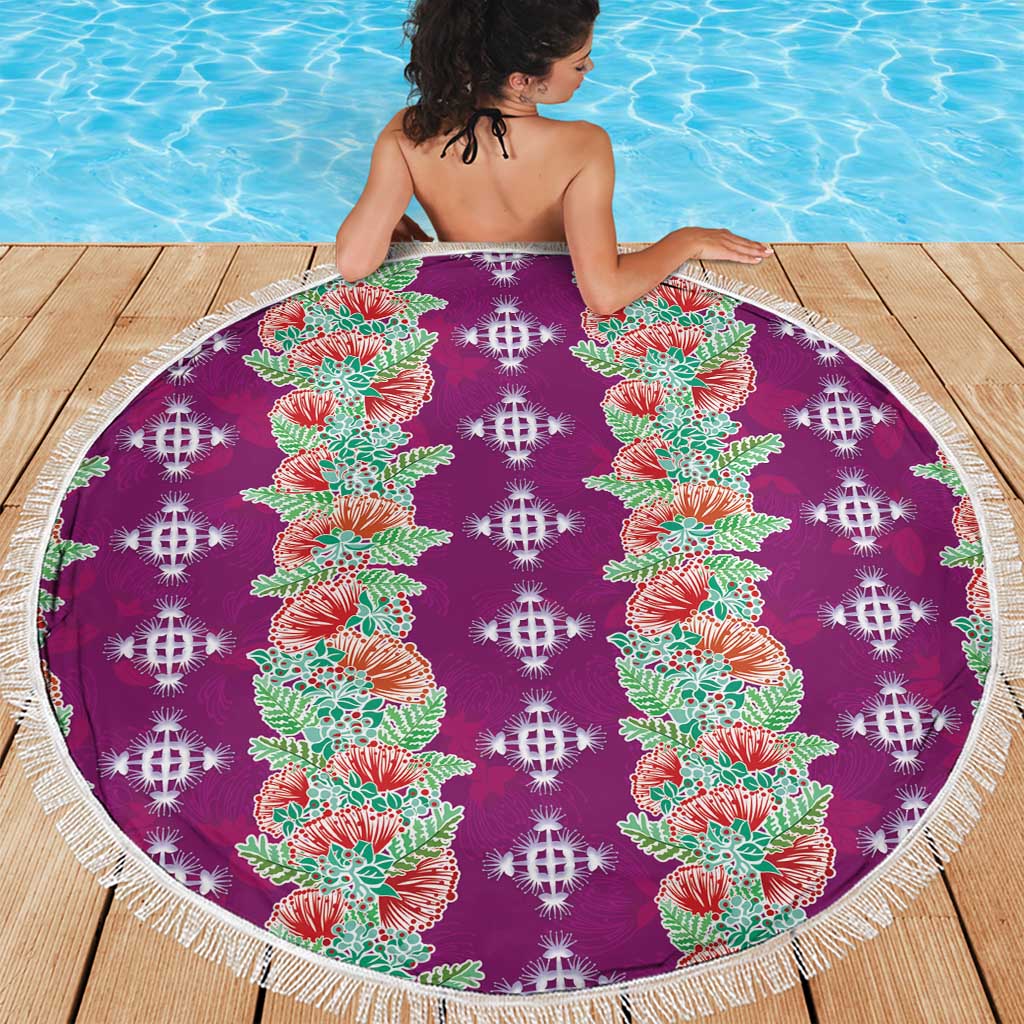 Hawaii Ohia Lehua Beach Blanket Tropical Vibes Fuchsia