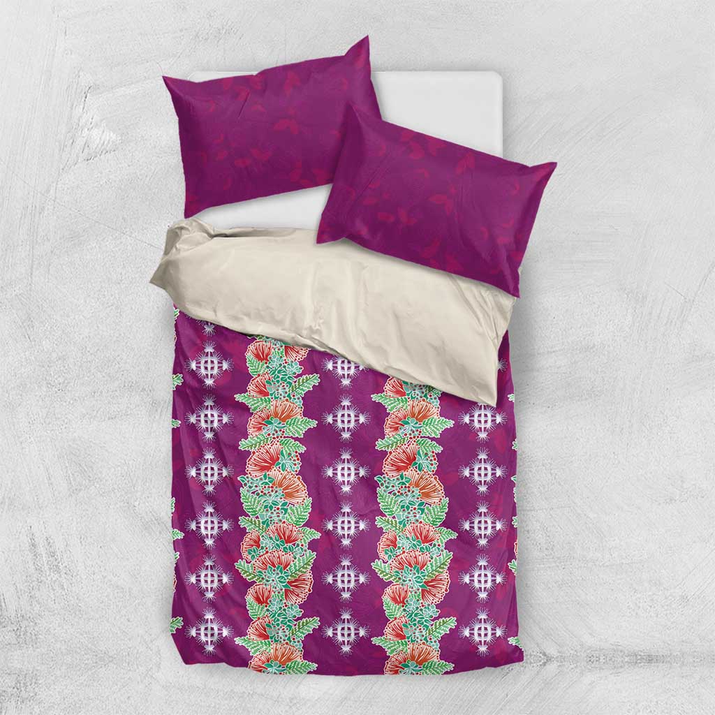 Hawaii Ohia Lehua Bedding Set Tropical Vibes Fuchsia