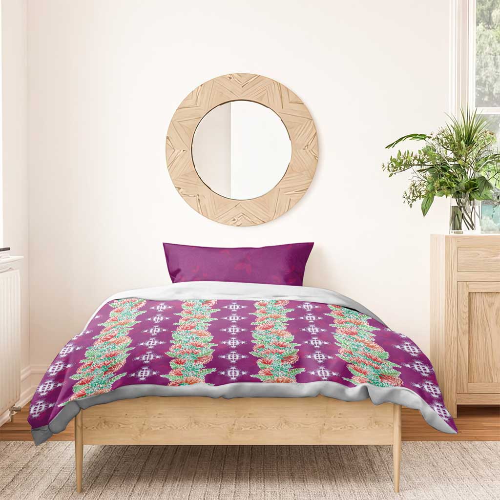 Hawaii Ohia Lehua Bedding Set Tropical Vibes Fuchsia