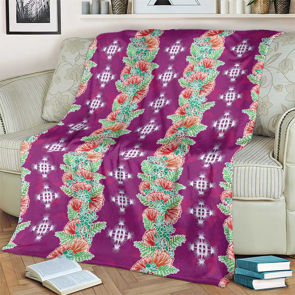Hawaii Ohia Lehua Blanket Tropical Vibes Fuchsia