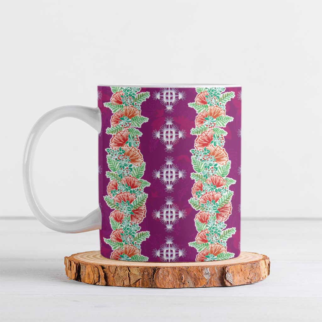 Hawaii Ohia Lehua Ceramic Mug Tropical Vibes Fuchsia