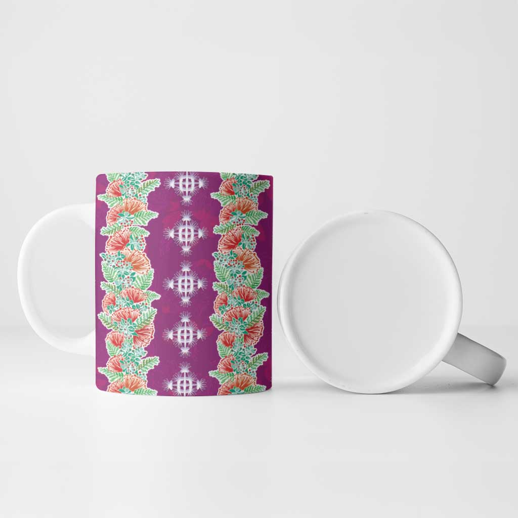 Hawaii Ohia Lehua Ceramic Mug Tropical Vibes Fuchsia